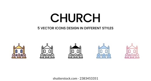 Kirchensymbol. Geeignet für Webpage, Mobile App, UI, UX und GUI Design.