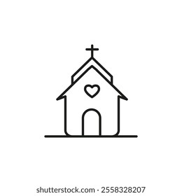 Church icon Symbol mark in Outline style