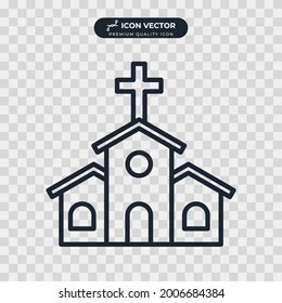 church icon symbol template for graphic and web design collection logo vector illustration