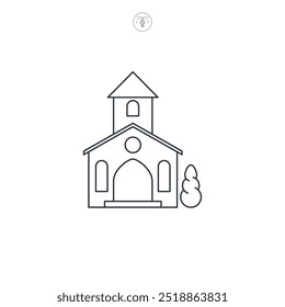 ícone da Igreja símbolo ilustração vetorial isolado no fundo branco