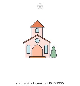 ícone da Igreja símbolo ilustração vetorial isolado no fundo branco