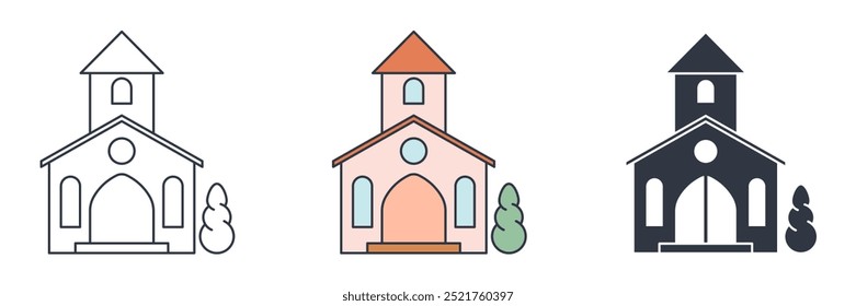 ícone da Igreja símbolo ilustração vetorial isolado no fundo branco