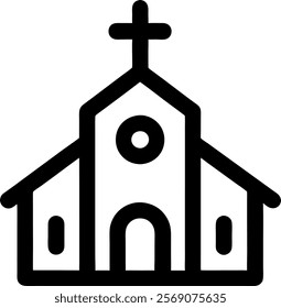 church icon symbolizing faith and community, suitable for religious and spiritual themes.