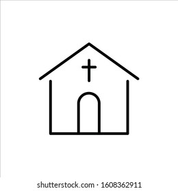 Church icon. Temple vector flat sign design. Church symbol pictogram. Church vector icon