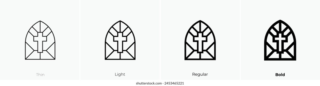 church icon. Thin, Light Regular And Bold style design isolated on white background