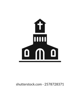 Church icon Thin line art collection