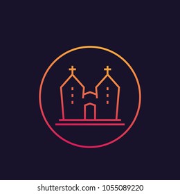 church icon in thin linear style