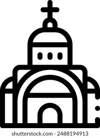 church icon. Thin Linear Style Design Isolated On White Background