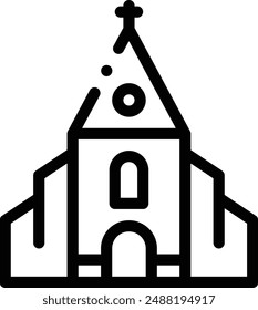 church icon. Thin Linear Style Design Isolated On White Background