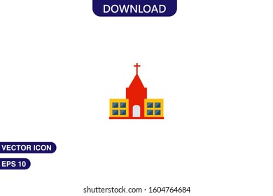 Church icon in trendy flat style isolated on white background vector illustration