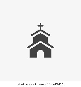 Church Icon in trendy flat style isolated on grey background. Religion symbol for your web design, logo, UI. Vector illustration, EPS10.