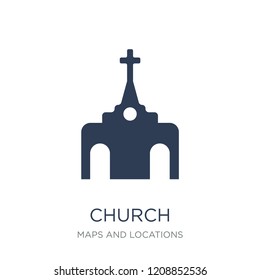 Church Icon icon. Trendy flat vector Church Icon icon on white background from Maps and Locations collection, vector illustration can be use for web and mobile, eps10