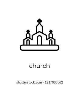 Church icon. Trendy modern flat linear vector Church icon on white background from thin line Religion collection, editable outline stroke vector illustration