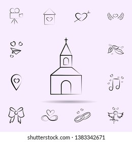 Church icon. Universal set of wedding for website design and development, app development