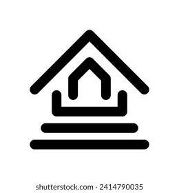 Church icon vector. Architecture, building, courthouse, museum icon outline illustration isolated on white background.