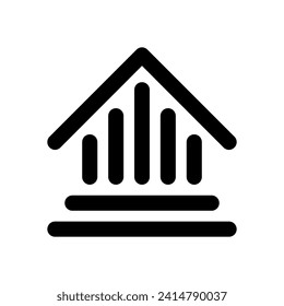 Church icon vector. Architecture, building, courthouse, museum icon outline illustration isolated on white background.