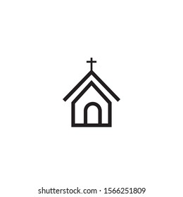 church icon vector in black and white