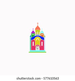Church  icon Vector design. Colored illustration.