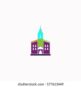 Church  icon Vector design. Colored illustration.