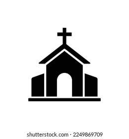 Plantilla de diseño vectorial de icono de iglesia