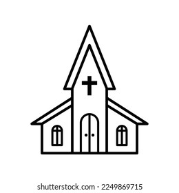 Plantilla de diseño vectorial de icono de iglesia