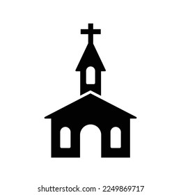 Plantilla de diseño vectorial de icono de iglesia