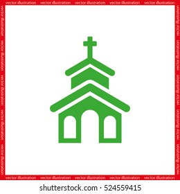 Church icon vector EPS 10, abstract sign flat design,  illustration modern isolated badge for website or app - stock info graphics
