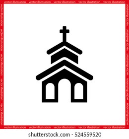Church icon vector EPS 10, abstract sign flat design,  illustration modern isolated badge for website or app - stock info graphics