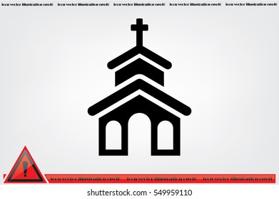 Church icon vector EPS 10, abstract sign flat design,  illustration modern isolated badge for website or app - stock info graphic