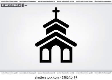 Church icon vector EPS 10, abstract sign flat design,  illustration modern isolated badge for website or app - stock info graphic 