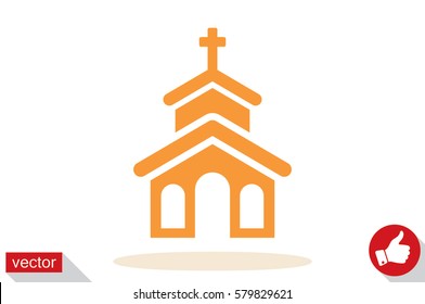 Church icon vector EPS 10, abstract sign flat design,  illustration modern isolated badge for website or app - stock info graphic.
