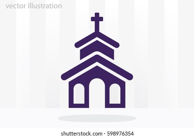 Church icon vector EPS 10, abstract sign flat design,  illustration modern isolated badge for website or app, stock infographics