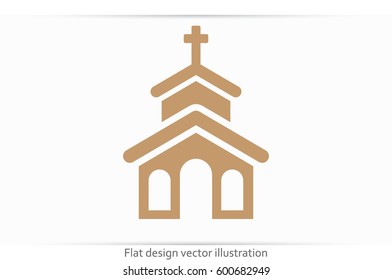 Church icon vector EPS 10, abstract sign flat design,  illustration modern isolated badge for website or app - stock info graphic