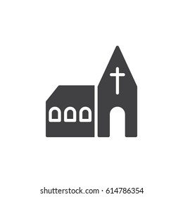 Church icon vector, filled flat sign, solid pictogram isolated on white. Symbol, logo illustration. Pixel perfect