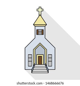 Church icon vector flat design. Christianity Traditional Building.