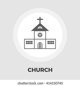Church icon vector. Flat icon isolated on the white background. Editable EPS file. Vector illustration.