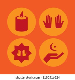 church icon. church vector icons set candle, prayer hands and hand islam sign