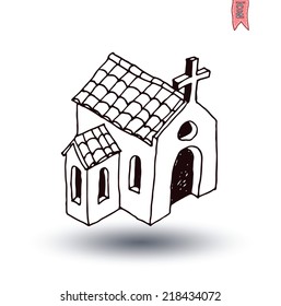 church icon, vector illustration.