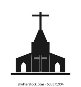 church icon vector illustration. Christian worship church.