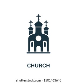Church icon vector illustration. Creative sign from buildings icons collection. Filled flat Church icon for computer and mobile. Symbol, logo vector graphics.