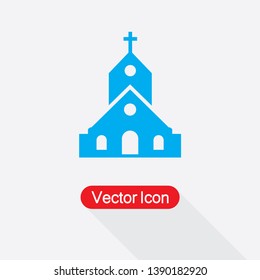 Church Icon Vector Illustration In Flat Style Eps10
