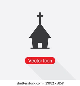 Church Icon Vector Illustration In Flat Style Eps10