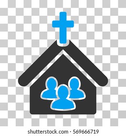 Church icon. Vector illustration style is flat iconic bicolor symbol, blue and gray colors, transparent background. Designed for web and software interfaces.