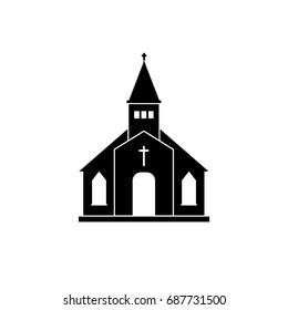 Icono de la Iglesia de ilustración vectorial para web y móvil.
