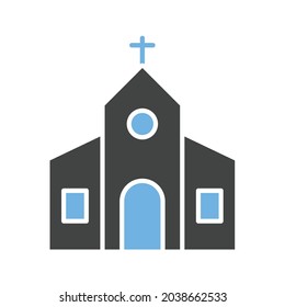 Imagen vectorial de icono de la iglesia. También se puede usar para el Carnaval. Adecuado para aplicaciones móviles, aplicaciones web y medios impresos.