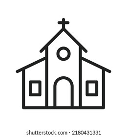 Imagen vectorial de icono de la iglesia. También se puede usar para Fitness físico. Adecuado para aplicaciones móviles, aplicaciones web y medios impresos.