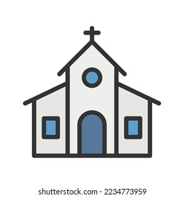 Church icon vector image. Can also be used for Physical Fitness. Suitable for mobile apps, web apps and print media.