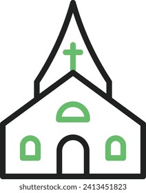 Imagen vectorial de icono de la iglesia. Adecuado para aplicaciones web móviles y medios de impresión.