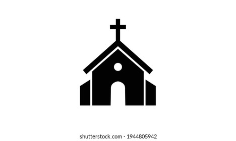 Church Icon. Vector isolated illustration of a church building