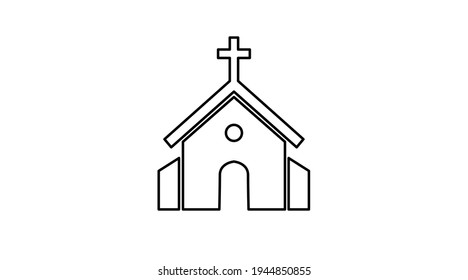 Church Icon. Vector isolated illustration of a church building